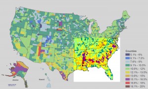 Diabetes rate, males, 30+, 2008, via Nature.com